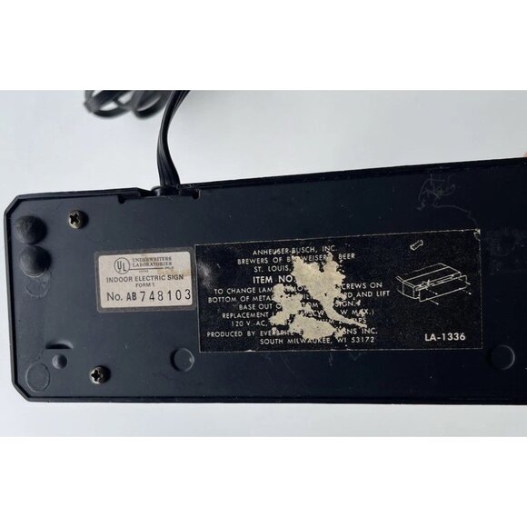 Vintage Budweiser Bud Light Silver Clydesdale Horse Lighted Beer Sign 1980s - Picture 8 of 12